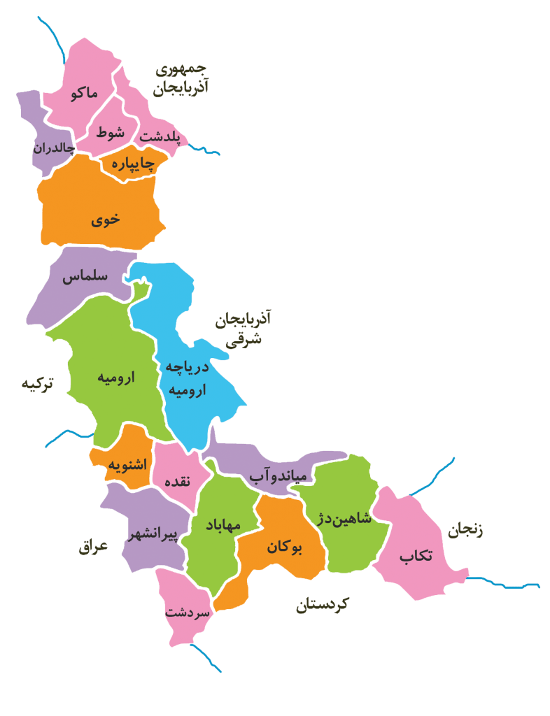 نقشه اذر بایجان غربی حمل بار خاور شهرستان