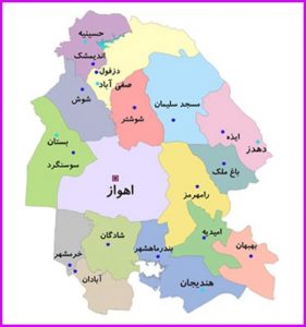 نقشه خوزستان حمل بار خاور شهرستان